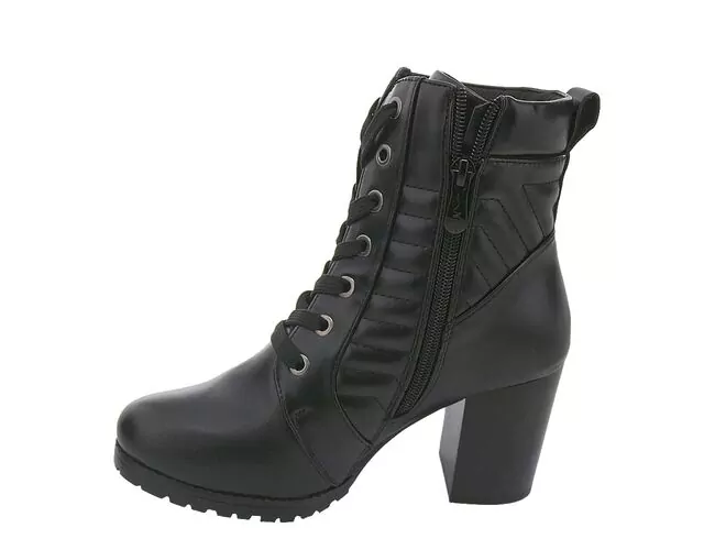 Bota Coturno Feminina Com Salto Bloco Mooncity 73131 - Atacado