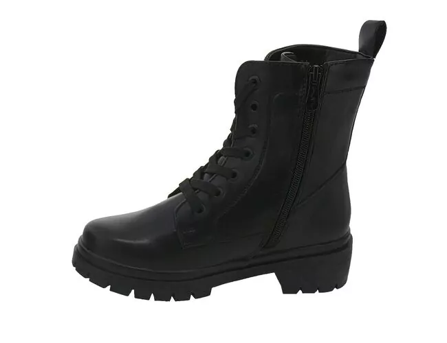 Bota Coturno Feminina Salto Tratorado Mooncity 72281 Preto - Atacado
