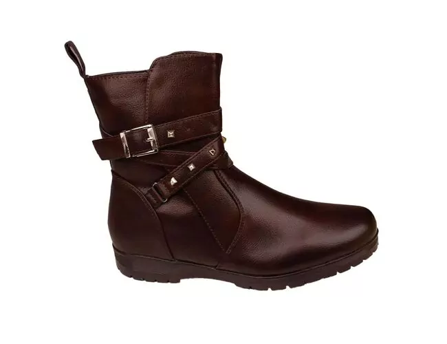 Bota Feminina Cano Baixo Mooncity 71126 Marrom - Atacado