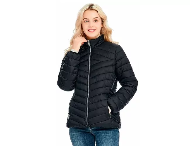 Jaqueta Feminina Puffer Casual Com Punho de Elástico 620284 - Atacado