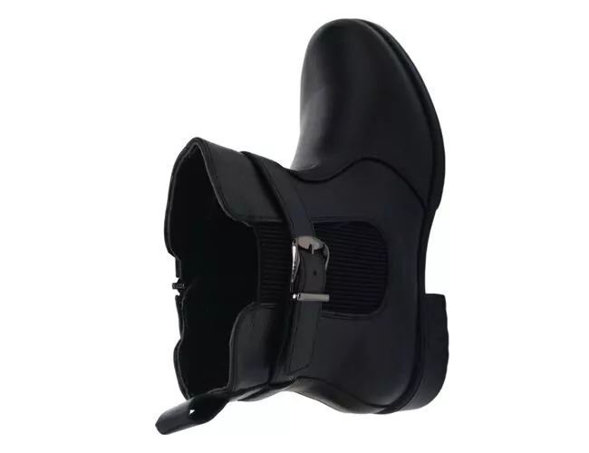 Bota Chelsea Feminina Coturno Fivela Salto Baixo 72110 Preto - Atacado