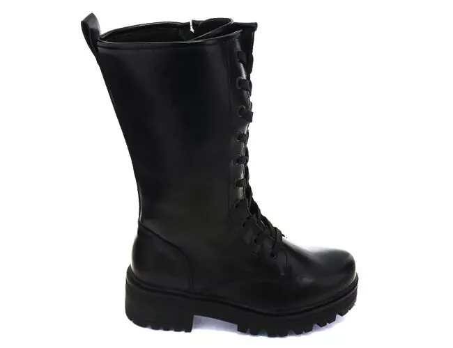 Bota Coturno Feminina Salto Tratorado Mooncity 72227 Preto - Atacado