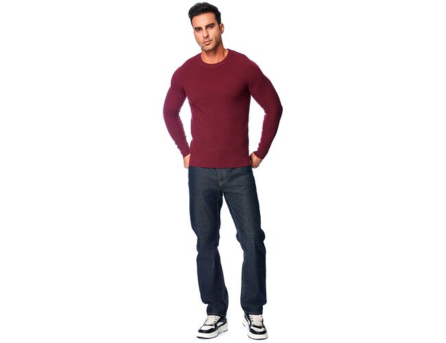Blusa Suéter Masculino de Tricot Com Textura 590217 - Atacado