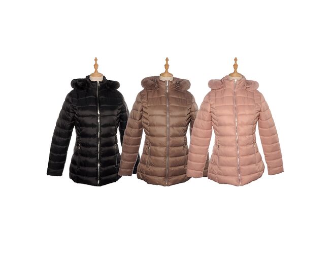 Jaqueta Feminina Puffer Com Capuz Peluciada 620239 - Atacado