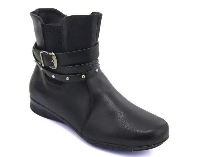 Bota Cano Baixo Feminina Mooncity 71083 Preto - Atacado