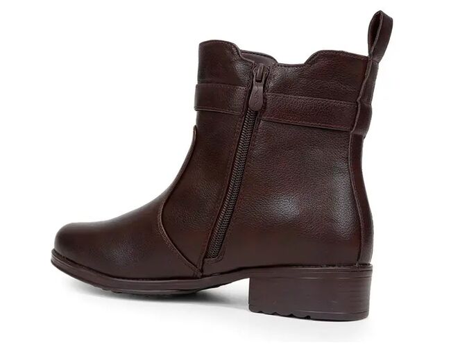 Bota Chelsea Feminina Coturno Fivela Salto Baixo 72110 Marrom - Atacado