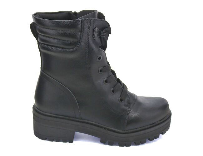 Bota Coturno Salto Baixo Tratorada Feminina Mooncity 72223 Preto - Atacado