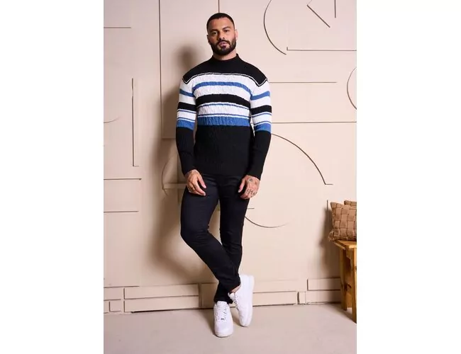 Blusa de Tricot Masculina Gola Alta 590145 - Atacado