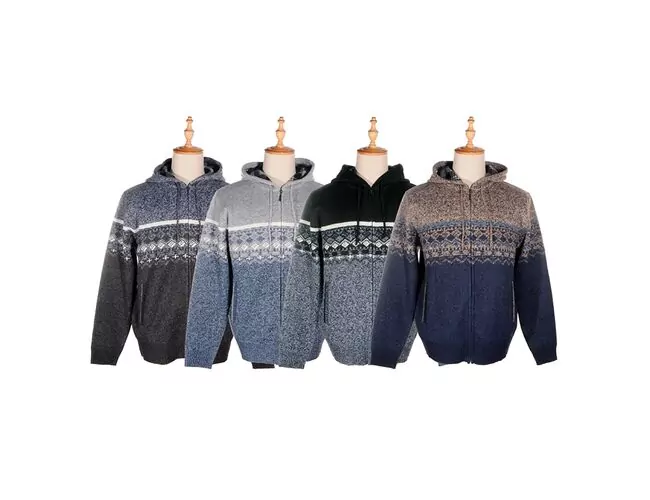 Blusa de Tricot Masculina C/ Capuz e Zíper 590174 - Atacado