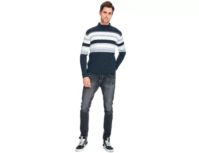 Blusa de Tricot Masculina Gola Alta 590145 - Atacado