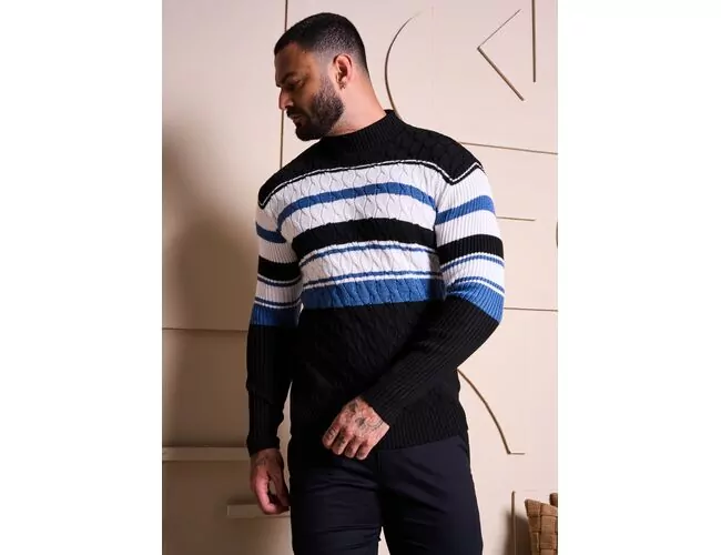 Blusa de Tricot Masculina Gola Alta 590145 - Atacado