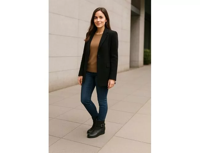 Bota Feminina Salto Anabela Com Fivela Mooncity 71105 Preto - Atacado