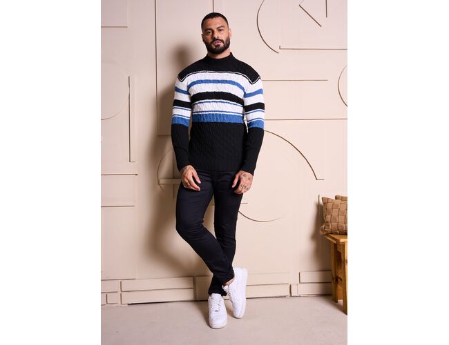 Blusa de Tricot Masculina Gola Alta 590145 - Atacado