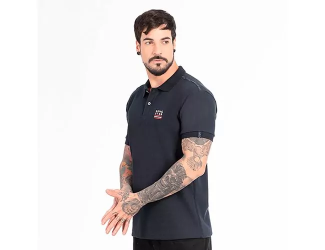 Camiseta Polo Masculina Manga Curta Gangster 29.08.1262 - Atacado