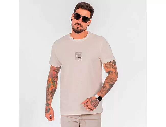 Camiseta Masculina Básica Gangster Gola Careca 10.16.3894 - Atacado