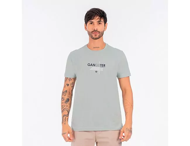 Camiseta Masculina Básica Gangster Gola Careca 10.16.4130 - Atacado