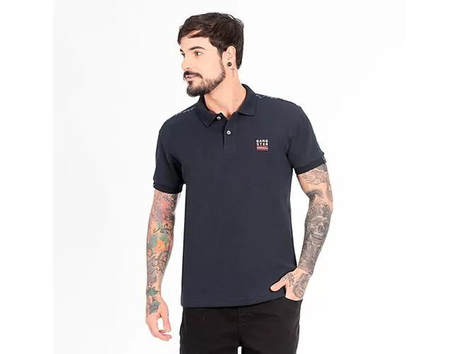 Camiseta Polo Masculina Manga Curta Gangster 29.08.1262 - Atacado