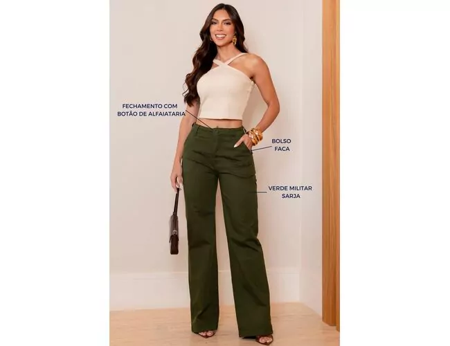 Calça Feminina RI19 Wide Leg 78542 - Atacado