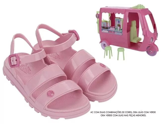 SANDALIA INFANTIL BARBIE COM SORVETERIA - 23221