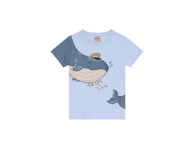 Camiseta infantil menino de baleia Brandili 26524 - Atacado
