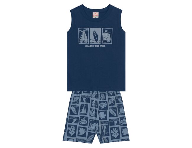 Conjunto infantil menino praiano Brandili 26529 - Atacado