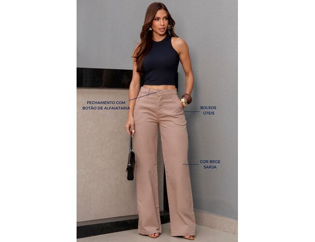 Calça Feminina RI19 Wide Leg 78671 - Atacado