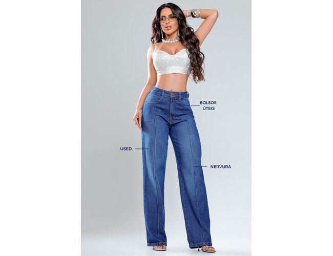 Calça Feminina RI19 Wide Leg 78467 - Atacado