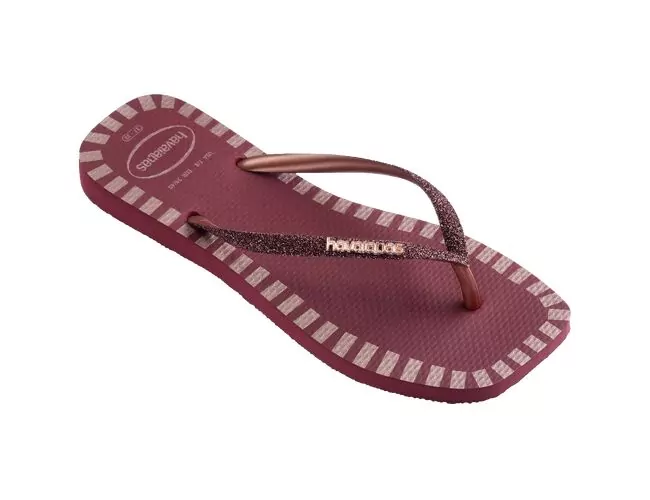 Chinelo Feminino Havaianas Square Glitter Contour - Atacado