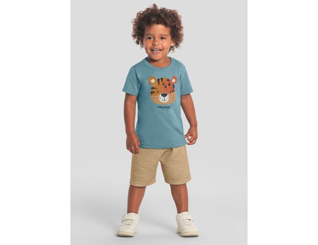 Camiseta infantil menino de tigre Brandili 26523 - Atacado