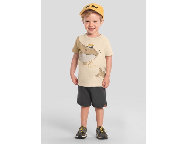 Camiseta infantil menino de baleia Brandili 26524 - Atacado