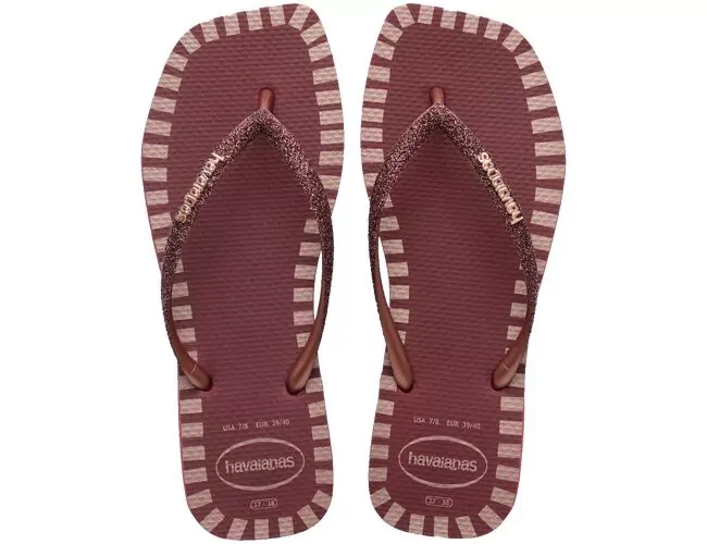 Chinelo Feminino Havaianas Square Glitter Contour - Atacado