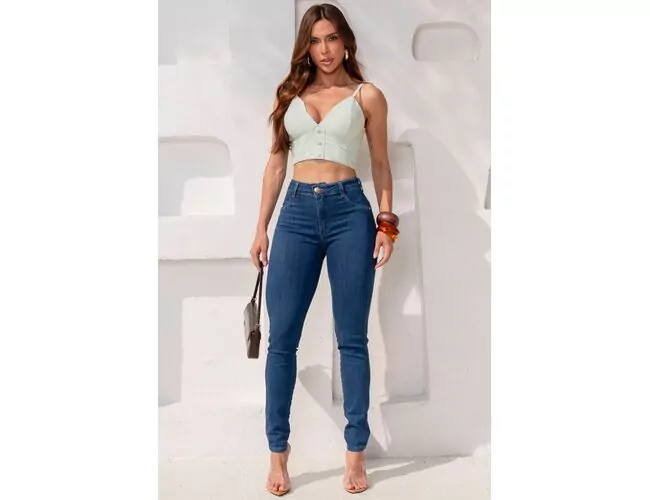 Calça Jeans Feminina RI19 Cintura Alta 78717 - Atacado
