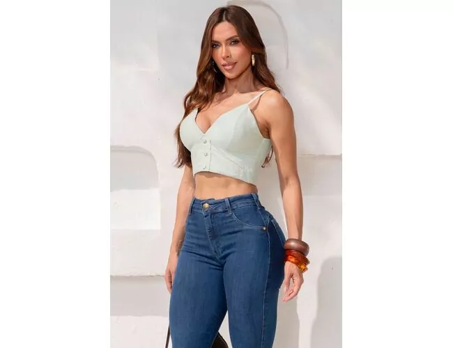Calça Jeans Feminina RI19 Cintura Alta 78717 - Atacado