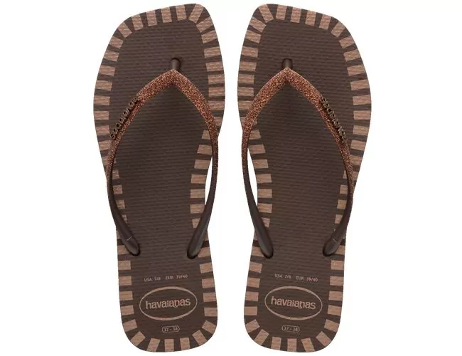 Chinelo Feminino Havaianas Square Glitter Contour - Atacado