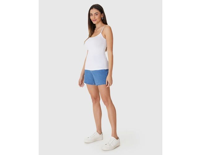 Regata Básica Feminina Malwee Decote Redondo Em Viscose Stretch 1000004489 - Atacado