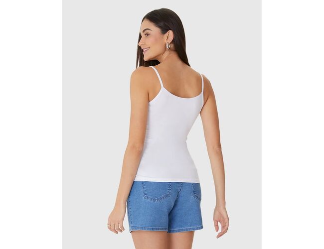 Regata Básica Feminina Malwee Decote Redondo Em Viscose Stretch 1000004489 - Atacado