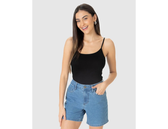 Regata Básica Feminina Malwee Decote Redondo Em Viscose Stretch 1000004489 - Atacado