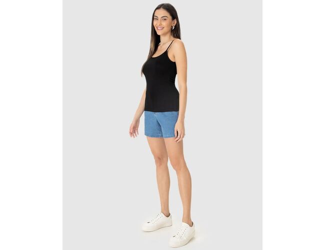 Regata Básica Feminina Malwee Decote Redondo Em Viscose Stretch 1000004489 - Atacado