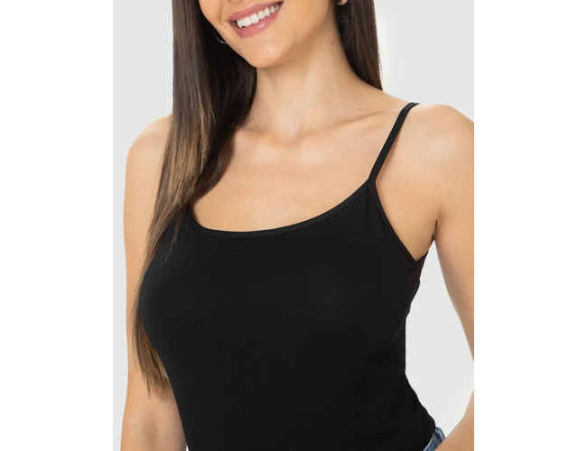 Regata Básica Feminina Malwee Decote Redondo Em Viscose Stretch 1000004489 - Atacado