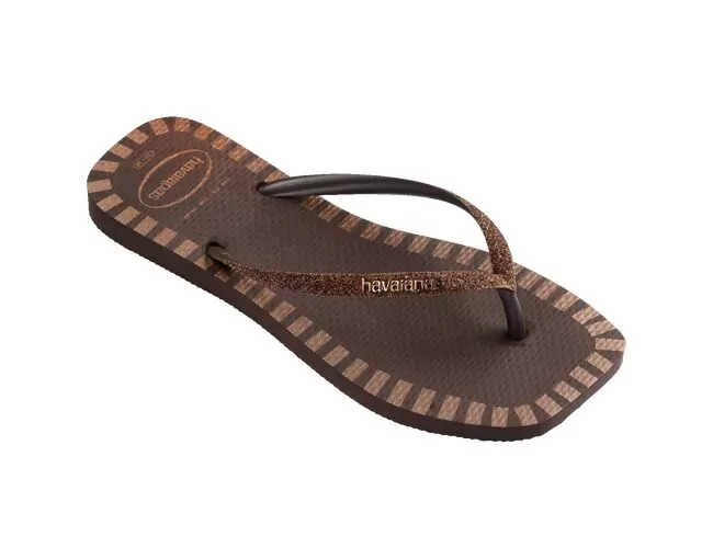 Chinelo Feminino Havaianas Square Glitter Contour - Atacado