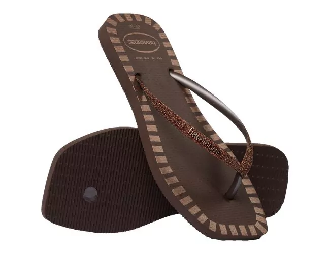 Chinelo Feminino Havaianas Square Glitter Contour - Atacado