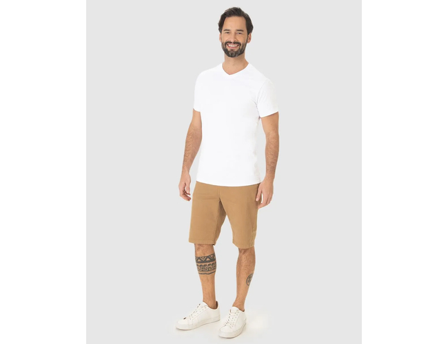 Camiseta Básica Malwee Masculina Gola V Em Algodão 1000004422 - Atacado