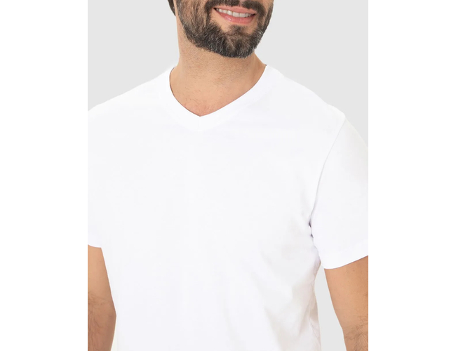 Camiseta Básica Malwee Masculina Gola V Em Algodão 1000004422 - Atacado