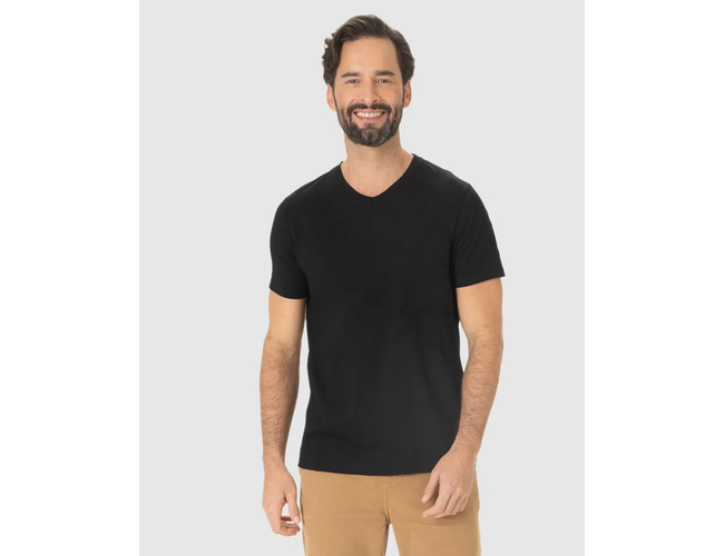 Camiseta Básica Malwee Masculina Gola V Em Algodão 1000004422 - Atacado