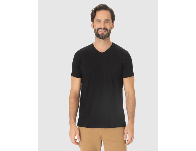 Camiseta Básica Malwee Masculina Gola V Em Algodão 1000004422 - Atacado