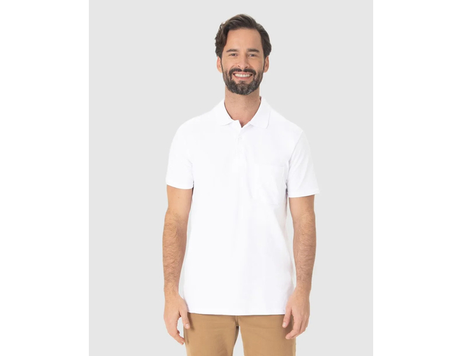 Camisa Polo Básica Malwee Masculina Gola Esporte E Bolso Piquet Stretch 1000004427 - Atacado