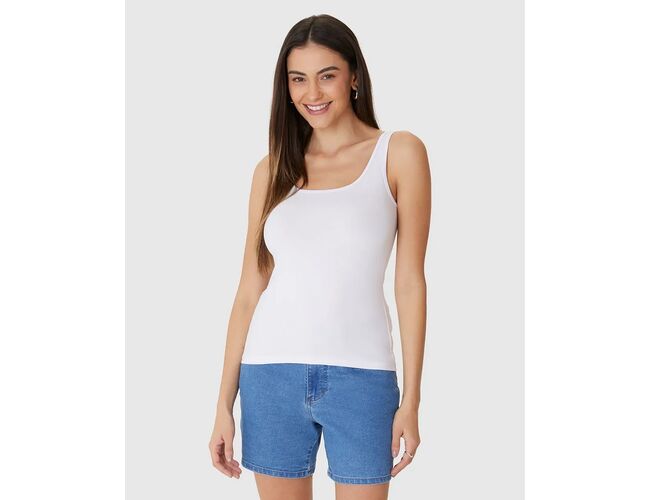 Regata Básica Malwee Feminina Alça Fina Em Algodão 1000004492 - Atacado