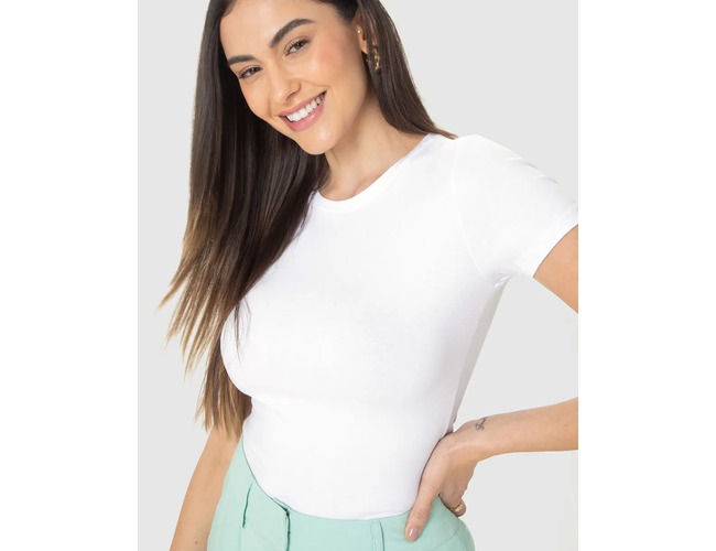 Blusa Básica Feminina Malwee Decote Redondo Em Algodão 1000004500 - Atacado