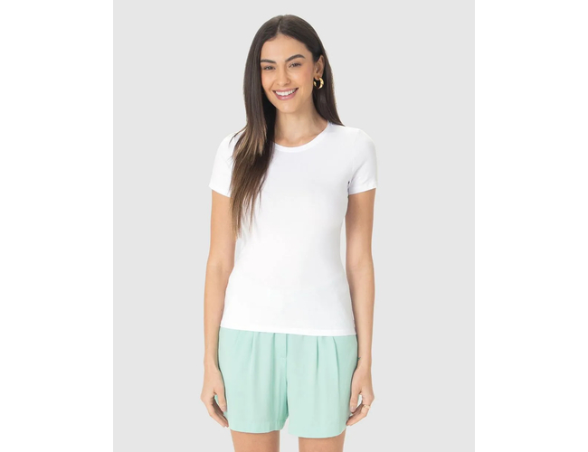 Blusa Básica Feminina Malwee Decote Redondo Em Algodão 1000004500 - Atacado