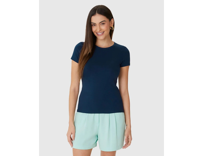 Blusa Básica Feminina Malwee Decote Redondo Em Algodão 1000004500 - Atacado